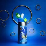 Zak Designs Sonic the Hedgehog Water Bottle for Travel and At Home, 19 oz Vacuum Insulated Stainless Steel with Locking Spout Cover, Built-In Carrying Loop, Leak-Proof Design (Sonic) - Image 3