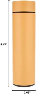 Sanial Water, Tea & Coffe Bottle with LED Display and Touch Screen 500ml Stainless Steel Vacuum Insulated (Golden) - Image 5