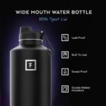 IRON °FLASK Camping & Hiking Hydration Flask with Spout, Wide Mouth Insulated Stainless Steel Sports Water Bottle - 64 oz Sky - Image 3