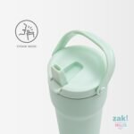 Zak Designs Sutton Travel Tumbler for On the Go, 30oz Stainless Steel with Vacuum Insulation, Straw Spout, Carry Handle for Cold Drinks (Cream White) - Image 5