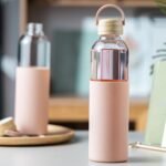 wangsdjy 34oz Glass Water Bottles with Silicone Sleeve, BPA Free Water Bottle Glass with Leak-Proof Lid, Reusable Water Bottle for Hot & Cold, Ideal for Hiking Travel Gym office (Pink) - Image 5