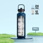 POWCAN 24 oz Water Bottle Insulated: BPA-Free, Leakproof Lid with Straw, Lightweight, Flex Cap, Stainless Steel Water Bottle for Office, Men, Gym, Commute, Worker, Walking, Cycling (Indigo Blue) - Image 3