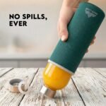 Mont-Clair Kristal Borosilicate Glass Water Bottle 550ml with Neoprene Sleeve - Leak Proof + BPA Free - Hot & Cold Drinks - Ideal for Adult, Kids, Travel, Sports, Gym, Running - Black - Image 4