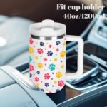 momocici 40oz Paw Print Tumbler with Handle Gifts for Women.Paw Print Lover Cups Tumbler Gifts for Women.40 oz Birthday Christmas Paw Print Cup Tumblers for paw print lover. - Image 6