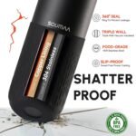 Insulated Stainless Steel Water Bottles with Straw, Wall Vacuum Insulated Water Bottle with Straw for Gym Traveling Camping Hiking Outdoor Activity(2 Cleaning Brushes+1 Carabiner, 26 oz Black) - Image 3