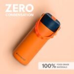 Elemental Insulated Kids Water Bottle, Stainless Steel Water Bottle with Straw Lid & Pop-It Handle, Leak-Proof Water Bottles for School, Boys or Girls, Travelling and Sports, 18oz - Orange Tie Dye - Image 7