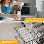 Sursip Glass Juice Bottles 6 Pack 12 oz – Wide Mouth Borosilicate Glass Bottles with Lids – Heat-Resistant, Leakproof, BPA Free, Reusable for Juicing, Smoothies, Milk, Protein Drinks, Water - Image 6