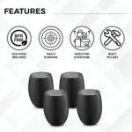 AVADOR Handcrafted Set of 4 Stainless Steel Shatterproof Glass Drinkware Tumbler Hammered Finish 16 Oz. each for Water | Wine | Moscow Mules | Stemless Wine Glass (Black Finish) - Image 4