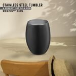 AVADOR Handcrafted Set of 4 Stainless Steel Shatterproof Glass Drinkware Tumbler Hammered Finish 16 Oz. each for Water | Wine | Moscow Mules | Stemless Wine Glass (Black Finish) - Image 6