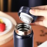 Mini Thermos Cute Water Bottle - 7 oz Tiny Insulated Vacuum 18/10 Stainless Steel Small Flask - Leak Proof & Spill Proof & Keeps Cold and Hot for Drink, Coffee, Tea - Blue - Image 5