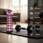 Ferexer 32oz/22oz Glass Water Bottle with Straw Handle Flip lids, leakproof, BPA free, Borosilicate Glass Bottles, with Protective Non-Slip Silicone Sleeve Sports Glass Drinking Bottles Red - Image 6