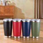 Cool Yoleb 20 oz Tumbler Stainless Steel Tumblers with Lid Double Wall Vacuum Insulated Coffee Mug 20oz Powder Coated Cup for Hot and Cold Drinks, Black, 1 pack - Image 6