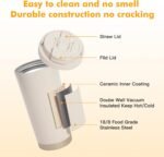 Sinekequnsun 2 Pack 17oz Insulated Coffee Mug, Leakproof Travel Coffee Tumblers With Strap, Vacuum-Insulated Stainless Steel Reusable Coffee Cup for Hot & Cold Drinks - Image 4