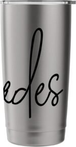 Mercedes Custom Girls Personalized First Name - Mercedes Stainless Steel Insulated Tumbler - Image 4