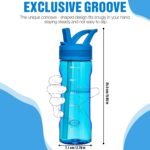 OLDLEY 20 kids Water Bottle with Straw,Tritan BPA-Free,Leak-Proof Design for Travel, Home, School,(Blue) - Image 4