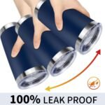 Zynkify 20oz Stainless Steel Tumbler with Lid, Travel Mug - Double Wall Vacuum Powder Coated Cup - Navy Blue, 1 Pack - Image 4