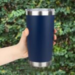 Zynkify 20oz Stainless Steel Tumbler with Lid, Travel Mug - Double Wall Vacuum Powder Coated Cup - Navy Blue, 1 Pack - Image 6