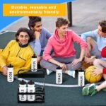 Suclain 7 Pcs Water Bottle Carrier with 20 Oz Bottles and Stickers Plastic Wide Mouth Sports Water Bottle Squeeze Team Bottles with Black Lid for Fitness Bike Gym (White) - Image 5