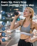 Hydrogen Water Bottle - 5000 PPB in 8 Minutes, Cyclic Mode for 8 Hours, Self Clean, Aluminum & Glass, 360ml Capacity, for Travel, Sports, Office, Home (Black, 12Oz) - Image 3