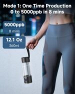 Hydrogen Water Bottle - 5000 PPB in 8 Minutes, Cyclic Mode for 8 Hours, Self Clean, Aluminum & Glass, 360ml Capacity, for Travel, Sports, Office, Home (Black, 12Oz) - Image 5