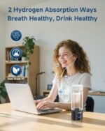 Hydrogen Water Bottle - 5000 PPB in 8 Minutes, Cyclic Mode for 8 Hours, Self Clean, Aluminum & Glass, 360ml Capacity, for Travel, Sports, Office, Home (Black, 12Oz) - Image 7