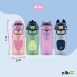 Ello Ellies 16oz Plastic Kids Water Bottle with Straw and Built-in Carrying Handle and Leak-Proof Locking Lid for School backpack, Lunchbox and Outdoor Sports, Dino - Image 4