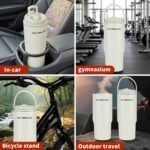 ANEWSIR Water Bottle 24 Oz/Stainless Steel Tumbler with Straw - Vacuum Insulated Water Bottle for Home, Office or Car Reusable Cup With straw，Cold for 12 Hrs or Iced for 24 Hrs(White) - Image 8