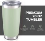 Orebigo 20 oz Tumbler with Lid Stainless Steel Insulated Tumblers Bulk Double Wall Vacuum Cups Powder Coated Travel Mug Keep Drinks Cold and Hot, Sagebrush Green, 12 Pack - Image 3