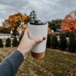 Mora Double Wall Ceramic Coffee Travel Mug with Lid, 14 oz, Portable, Microwave, Dishwasher Safe, Insulated Reusable Tall Cup, Splash Resistant Lid - To Go Tumbler for Car Cup Holder, Cotton White - Image 8