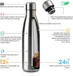 MEWAY 17oz Sport Water Bottle 12 Pack Vacuum Insulated Stainless Steel Leak-Proof Double Wall Cola Shape Water Bottle,Keep Drinks Hot & Cold (Silver,12 Pack) - Image 3