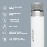 Stanley Quick Flip GO Water Bottle 36 oz | Push Button Lid | Leakproof and Packable for Travel and Sports | Insulated Stainless Steel | BPA-Free | Rose Quartz - Image 5