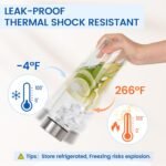 AuroTrends 32 oz Borosilicate Glass Water Bottle with Sleeve, 1 Liter Glass Water Bottle, Leak-Proof & Thermal Shock Resistant Ideal for Gym/Office/Travel, Neoprene Sleeve & Gift Box Included - Image 3