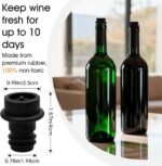 Dirvcp 12-Pack Wine Vacuum Stoppers, Reusable Silicone Wine Saver Preserver, Air Seal to Keep Wine Fresh, Universal Black Bottle Sealer Set for Red & White Wine - Image 3