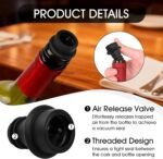 Dirvcp 12-Pack Wine Vacuum Stoppers, Reusable Silicone Wine Saver Preserver, Air Seal to Keep Wine Fresh, Universal Black Bottle Sealer Set for Red & White Wine - Image 4
