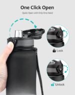 Pluralla One Touch Sport Water Bottle (Pack of 1) with Carry Handle, Leak Proof, Flip Top Lid, BPA Free, Tritan Material Water Bottle, Ideal Gift for Travel, Gym and Outdoor Fitness | 22 oz, 34 oz - Image 4