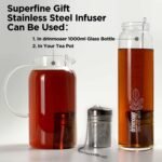 drinmoaer 32oz Fruit Infuser Water Bottle with Bamboo Lid and Neoprene Case | Cold Brew Tea Infuser Bottle (Original) - Image 6