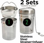 drinmoaer 32oz Fruit Infuser Water Bottle with Bamboo Lid and Neoprene Case | Cold Brew Tea Infuser Bottle (Original) - Image 7