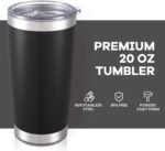 Orebigo 20 oz Tumbler with Lid Stainless Steel Double Wall Vacuum Insulated Tumblers Powder Coated Cups Travel Mug Keep Drinks Cold and Hot, Black - Image 3