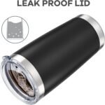 Orebigo 20 oz Tumbler with Lid Stainless Steel Double Wall Vacuum Insulated Tumblers Powder Coated Cups Travel Mug Keep Drinks Cold and Hot, Black - Image 5