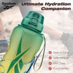 Reebok Premium Plastic Sports Water Bottle, BPA Free | Ideal for Camping, Sports, Gym and Outdoor Activities (64 oz, Green/Yellow) - Image 3