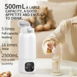 Fast Heating Portable Bottle Warmer, Portable Milk Warmer for Travel 17oz Fast Charging & Cordless Smart Temperature Control, for Vehicle,car,Airplane Journey - Image 3