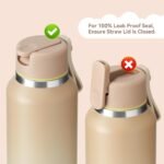 12oz Kids Water Bottle for School Boys&Girls, Toddler Cup, 304 Stainless Steel Sport Insulated Water Bottle with Straws, BPA-Free, Gradient Brown - Image 5