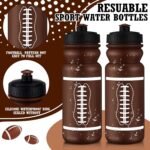 Nitial 12 Pack Water Bottles Bulk 20 oz Reusable Squeeze Water Bottles Plastic Sports Bottle with Pull Top Cap Sports Gifts Tumbler for Travel Gym Sport Party Supplies(Orange,Football) - Image 4