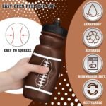 Nitial 12 Pack Water Bottles Bulk 20 oz Reusable Squeeze Water Bottles Plastic Sports Bottle with Pull Top Cap Sports Gifts Tumbler for Travel Gym Sport Party Supplies(Orange,Football) - Image 5