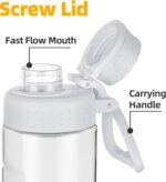 OLDLEY Water Bottles 20oz BPA Free Tritan Water Bottle with Carry Handle and Spout Lid, Leakproof Kids Water Bottle for Home,Travel, School, Outdoors, Transparent - Image 3