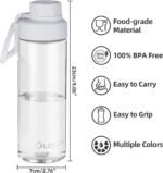 OLDLEY Water Bottles 20oz BPA Free Tritan Water Bottle with Carry Handle and Spout Lid, Leakproof Kids Water Bottle for Home,Travel, School, Outdoors, Transparent - Image 5