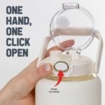 MIGHTY VESSEL 64 oz Glass Water Bottle – White | Leakproof Borosilicate Bottle with Straw, Silicone Sleeve, Time Marker – Half Gallon Hydration for Gym, Travel, Sports - Image 5