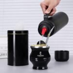CUOPRU Vacuum Insulated Bottle for Yerba Mate, Coffee, Tea, Water, 33.8 oz Stainless Steel Thermal Bottle Flask, Wide Mouth, Keeps Drinks Hot/Cold for 24 Hours, Matte Black - Image 3