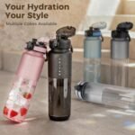 Edmyre 32oz Water Bottle with Chug Lid, Frosted & Clear Tritan BPA-Free, Leakproof, Wide Mouth, Portable Sports Water Bottle for Gym, Office, Travel, Outdoor (Black) - Image 6