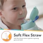 Nuby Thirsty Kids No Spill Flip-It Active Stainless Steel Travel Cup or Water Bottle - 14 Oz - 18+ Months - Mint Whale - Back to School Essentials - Image 3